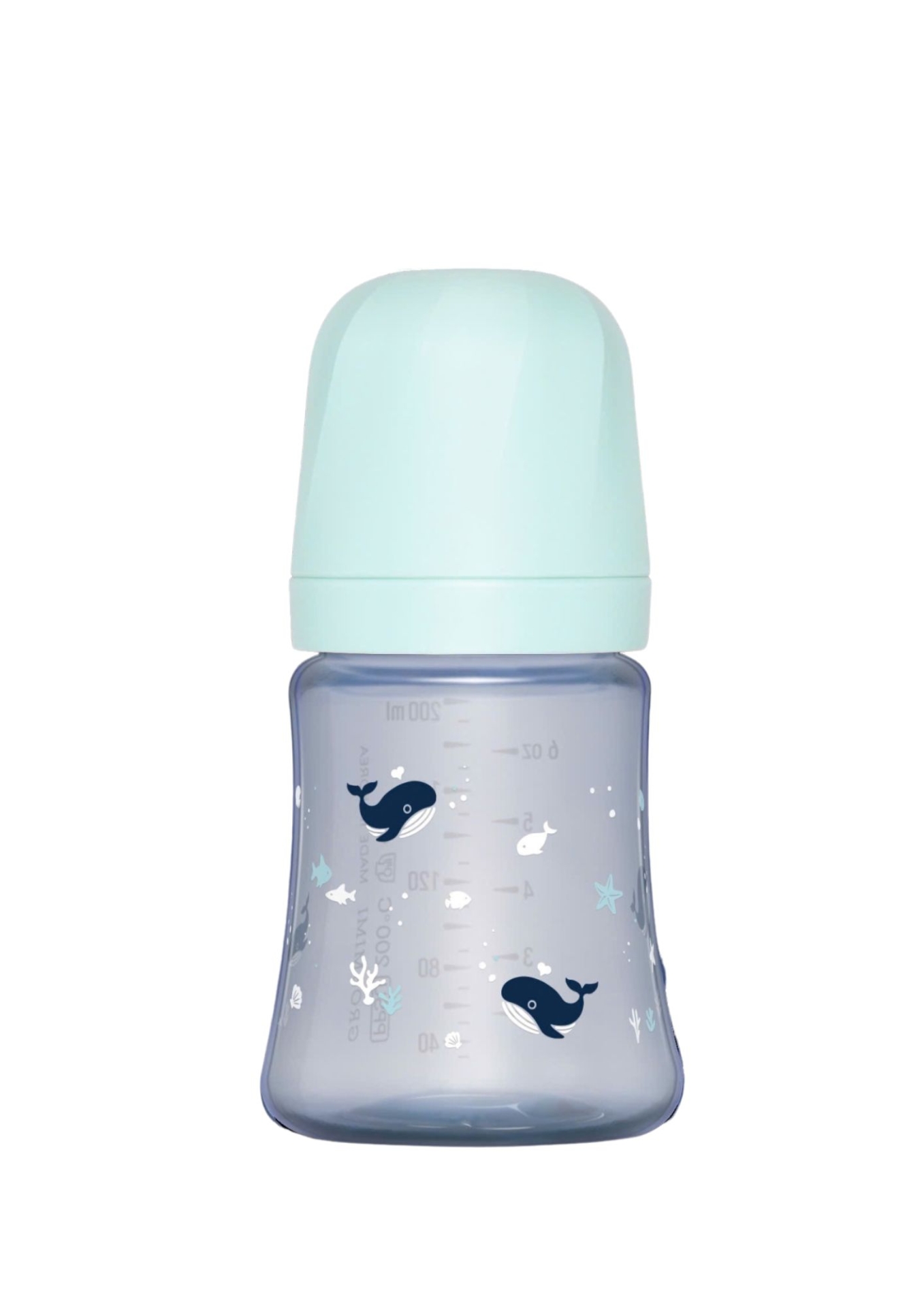Bình sữa xanh kem PPSU Bé cá voi 200ml(Không núm)