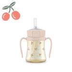 Bình ống hút PPSU Cherry 200ml nắp an toàn một chạm
