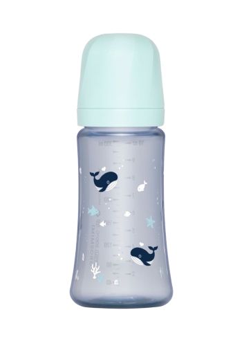 Bình sữa xanh kem PPSU Bé cá voi 300ml (Không núm)
