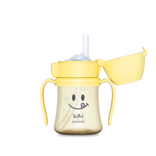 Bình ống hút PPSU Grosmimi x Knotted Mặt cười 200ml